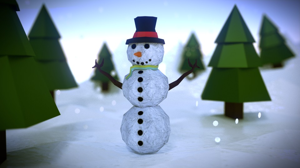 Snow man - Low poly preview image 1